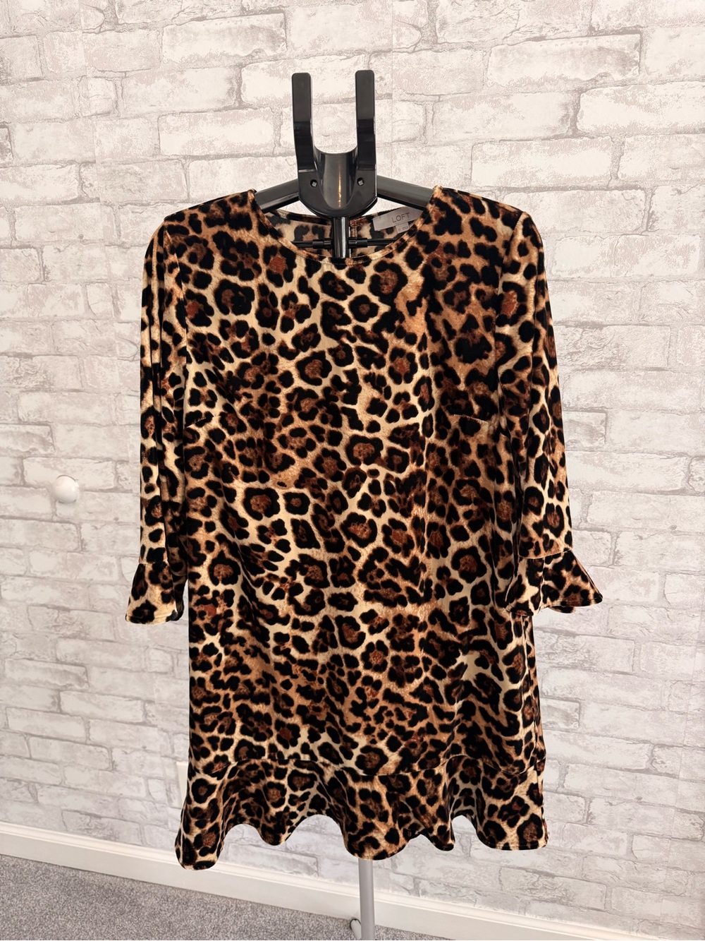 Loft Leopard Print Shift Dress - Brown